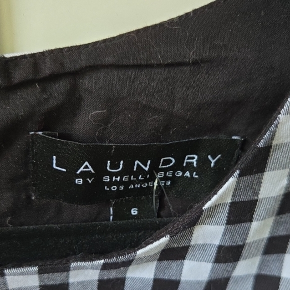 Laundry By Shelli Segal Gingham Dress with Red Embroidery, Womans Size 6 - Picture 2 of 6